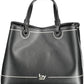 Black Polyurethane Women Handbag