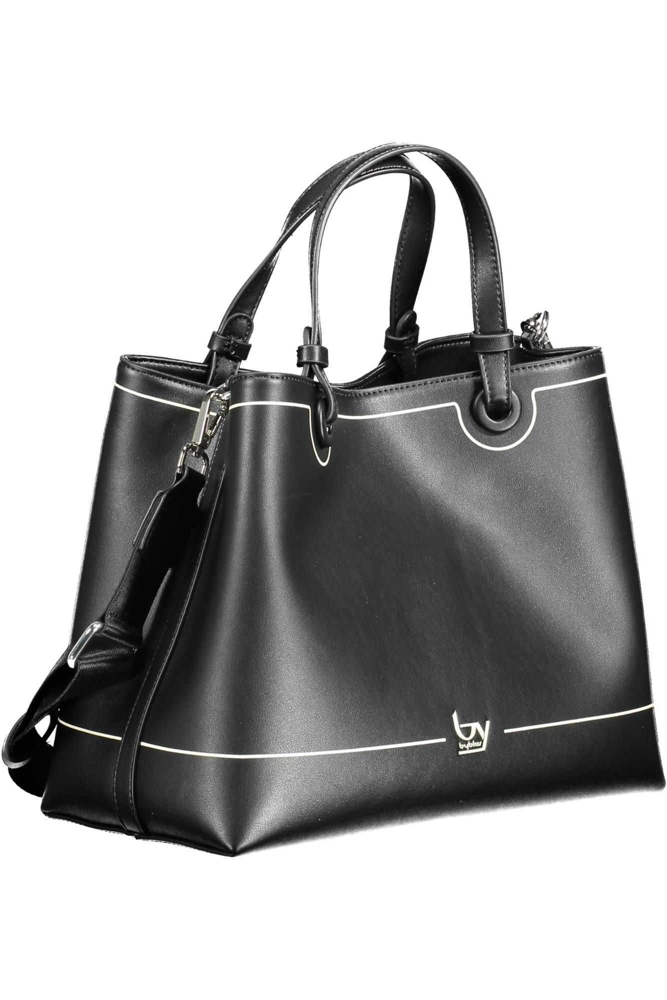Black Polyurethane Women Handbag