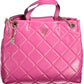 Pink Polyurethane Women Handbag