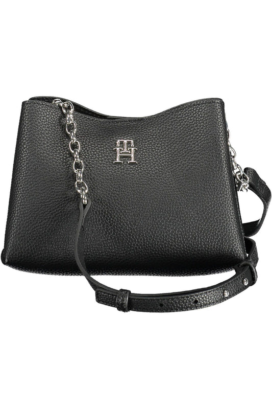 Black Polyester Women Handbag