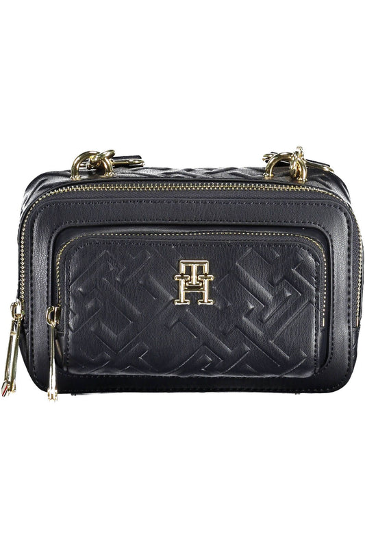 Blue Polyurethane Women Handbag
