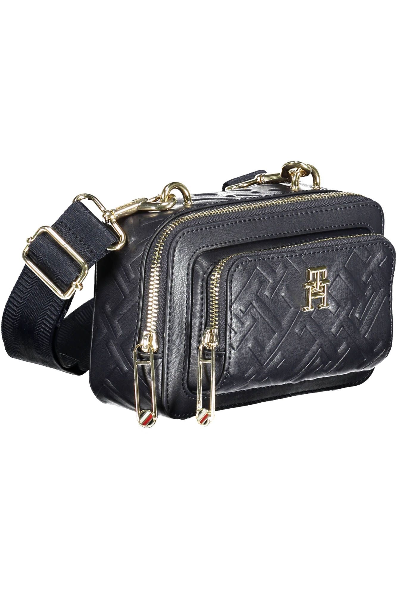 Blue Polyurethane Women Handbag