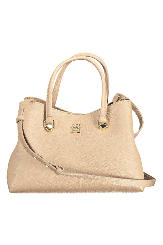 Beige Polyester Women Handbag