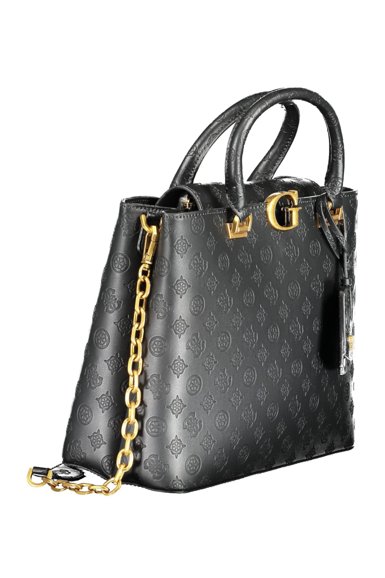 Black Polyurethane Women Handbag