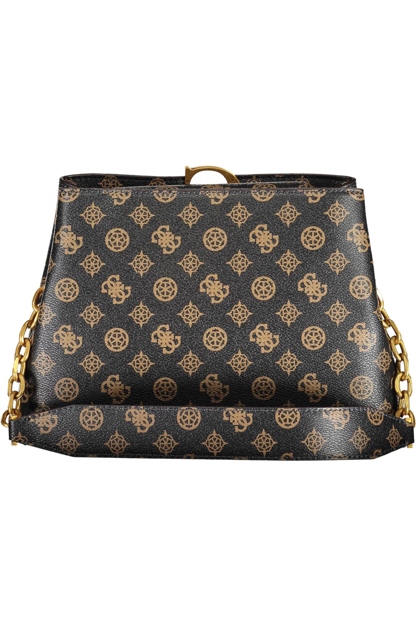 Brown Polyurethane Women Handbag