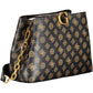Brown Polyurethane Women Handbag