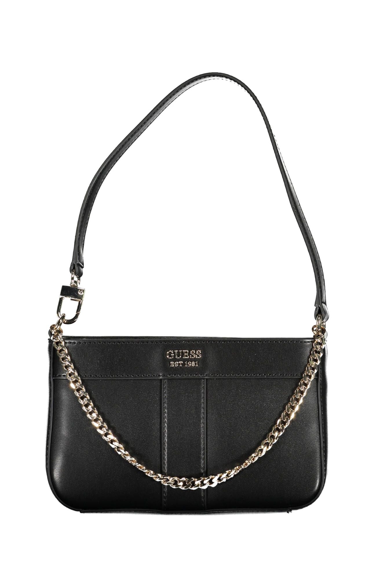 Black Polyurethane Women Handbag