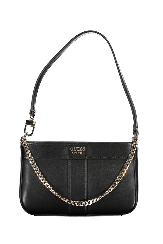 Black Polyurethane Women Handbag