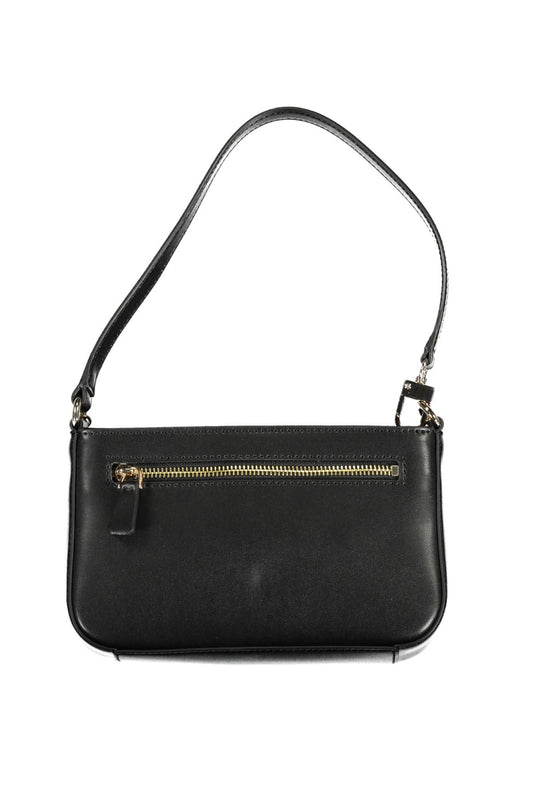 Black Polyurethane Women Handbag