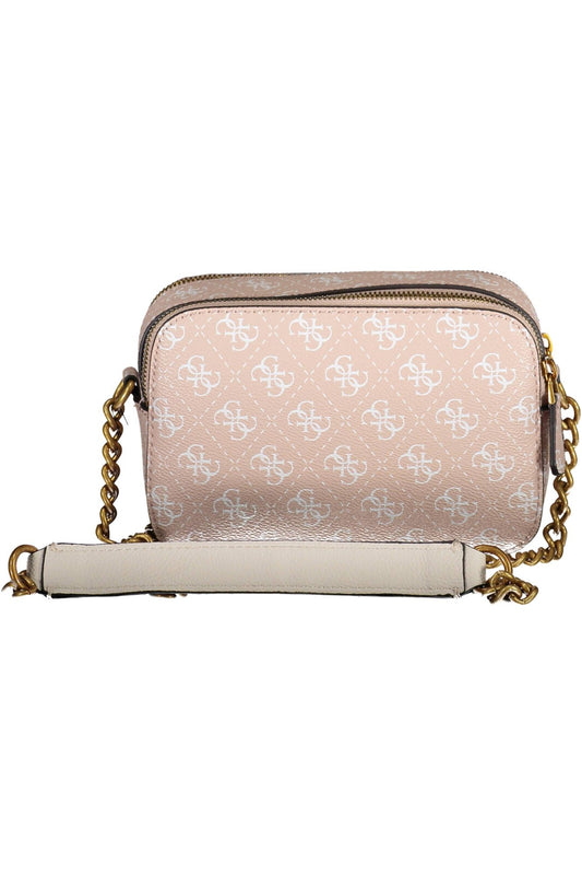 Pink Polyurethane Women Handbag