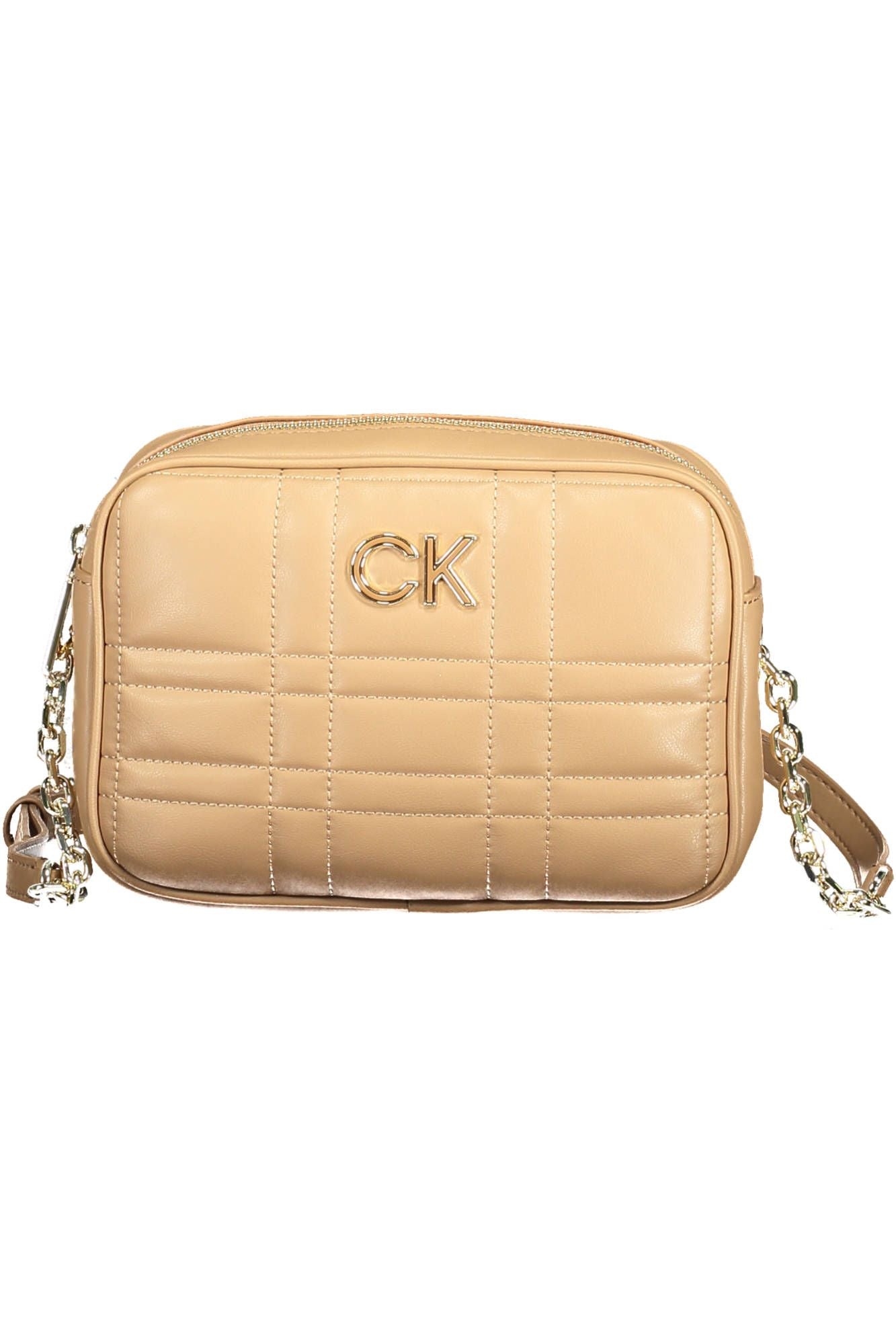 Beige Polyester Women Handbag