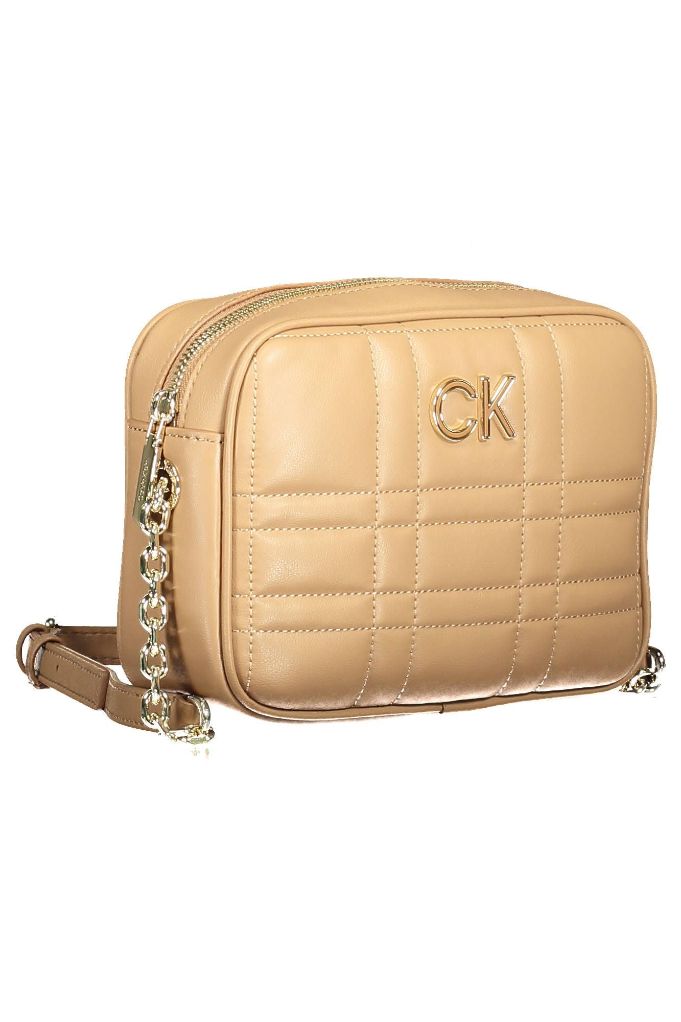 Beige Polyester Women Handbag