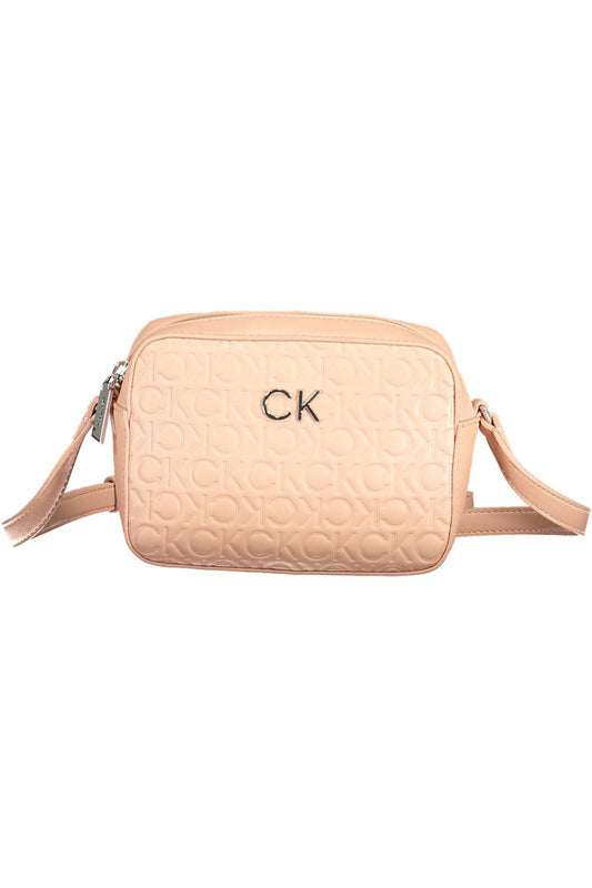 Pink Polyester Women Handbag