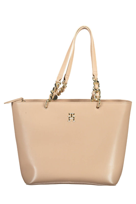 Pink Polyurethane Women Handbag