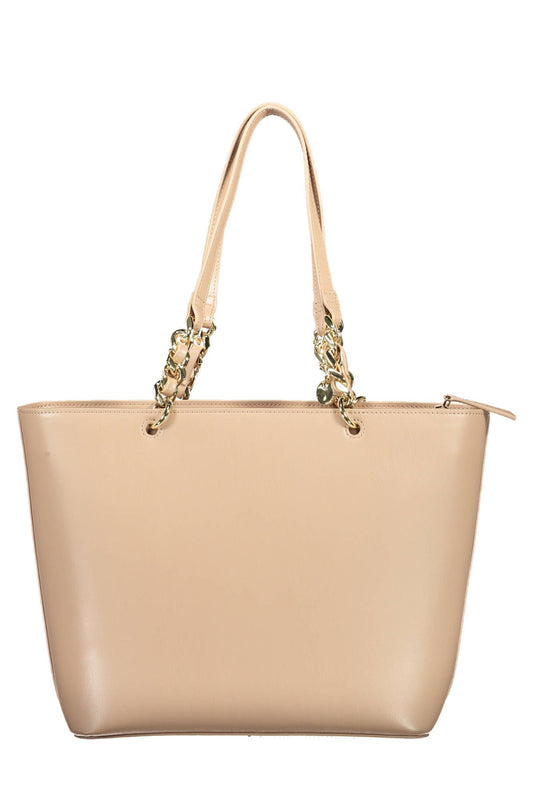 Pink Polyurethane Women Handbag