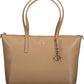 Beige Polyester Women Handbag