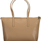 Beige Polyester Women Handbag