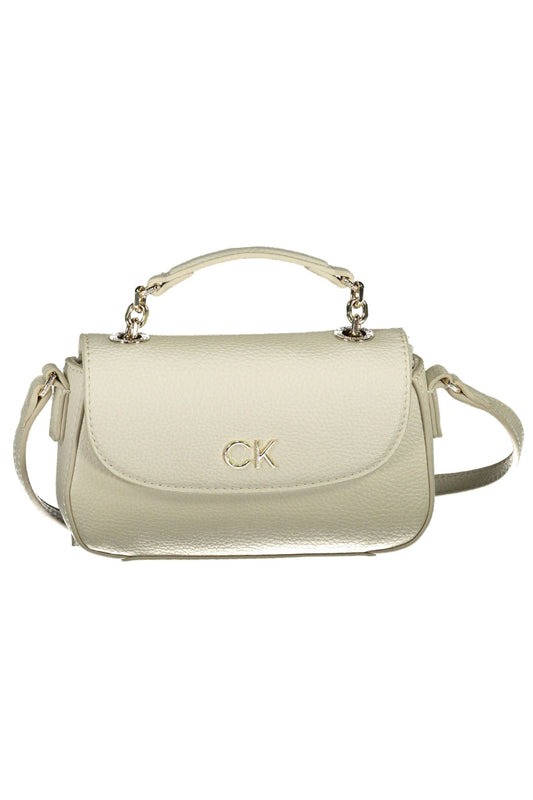 White Polyester Women Handbag