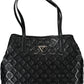 Black Polyurethane Women Handbag