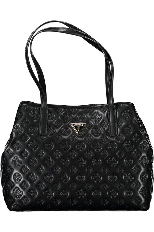Black Polyurethane Women Handbag
