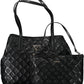 Black Polyurethane Women Handbag