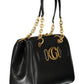 Black Polyethylene Women Handbag