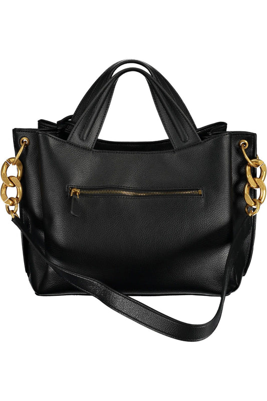 Black Polyurethane Women Handbag