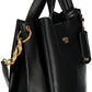 Black Polyurethane Women Handbag