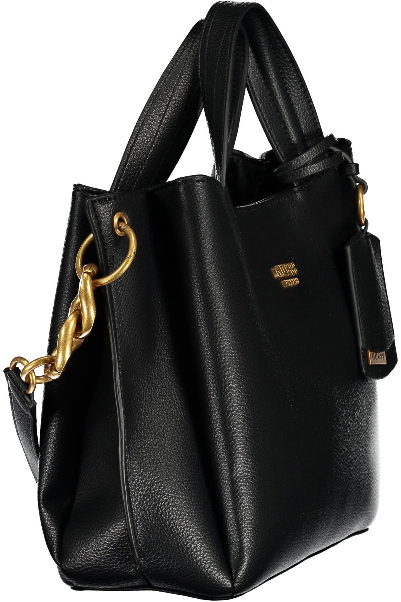 Black Polyurethane Women Handbag
