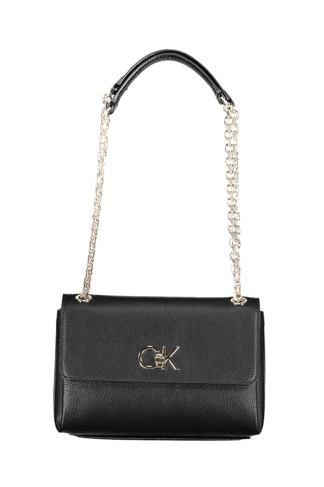 Black Polyester Women Handbag