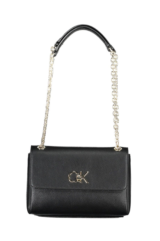 Black Polyester Women Handbag
