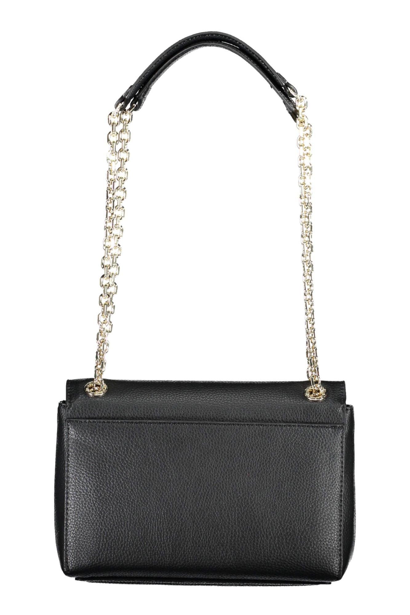 Black Polyester Women Handbag