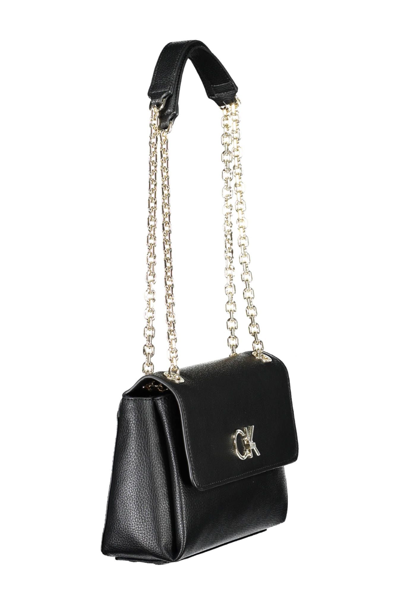 Black Polyester Women Handbag