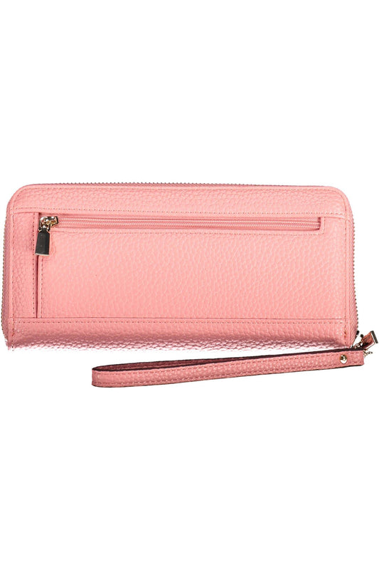 Pink Polyurethane Women Wallet