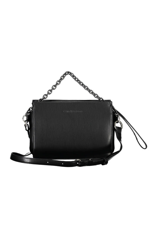 Black Polyurethane Women Handbag