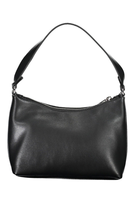 Black Polyurethane Women Handbag
