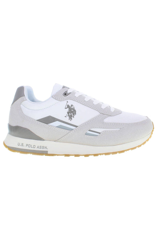 White Polyester Men Sneaker
