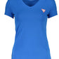 Blue Cotton Women T-Shirt