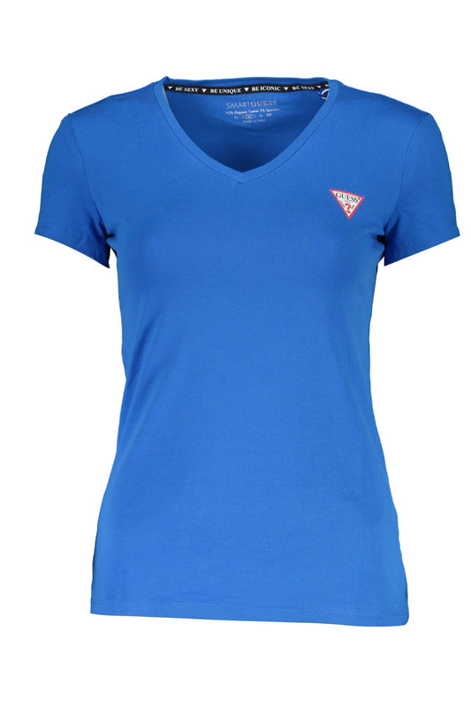 Blue Cotton Women T-Shirt