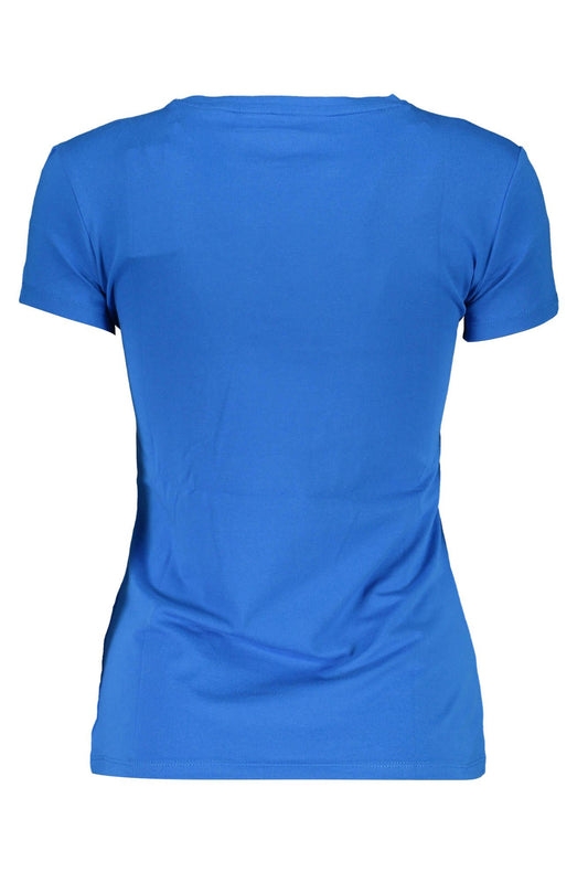 Blue Cotton Women T-Shirt