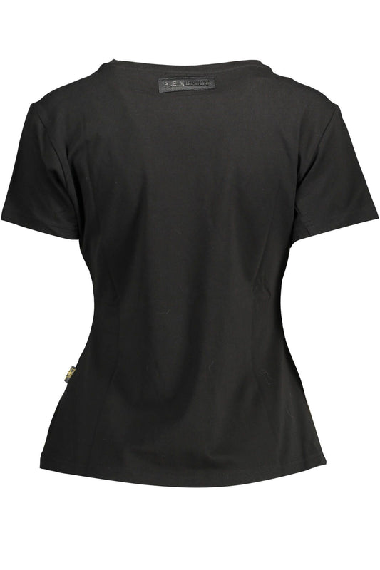 Black Cotton Women T-Shirt
