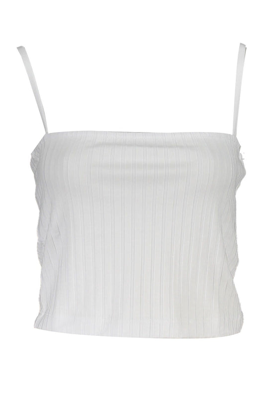 White Elastane Women Top