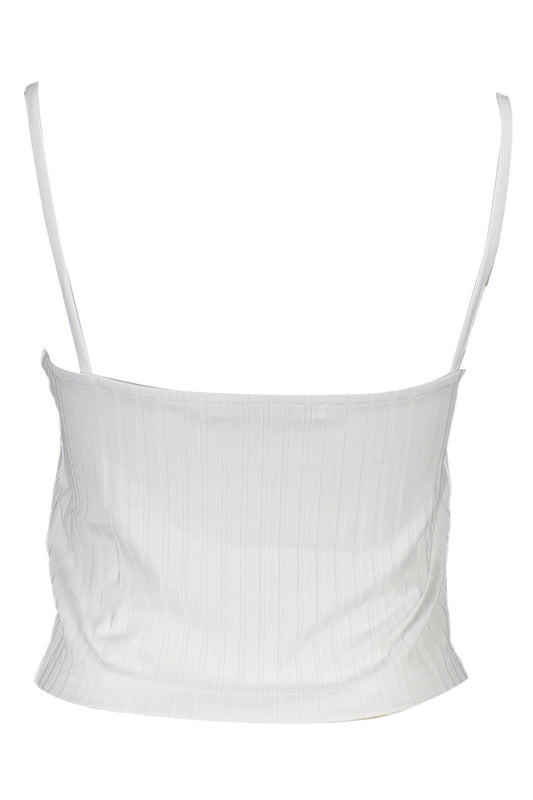 White Elastane Women Top