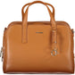 Brown Polyester Women Handbag