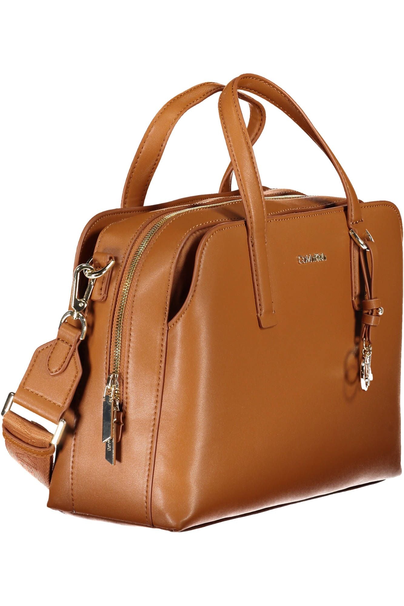 Brown Polyester Women Handbag