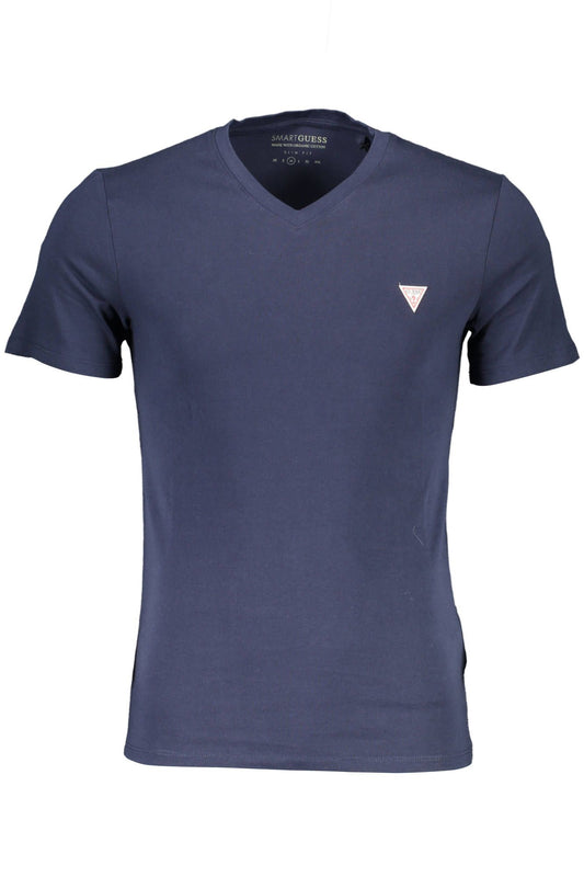 Blue Cotton Men T-Shirt