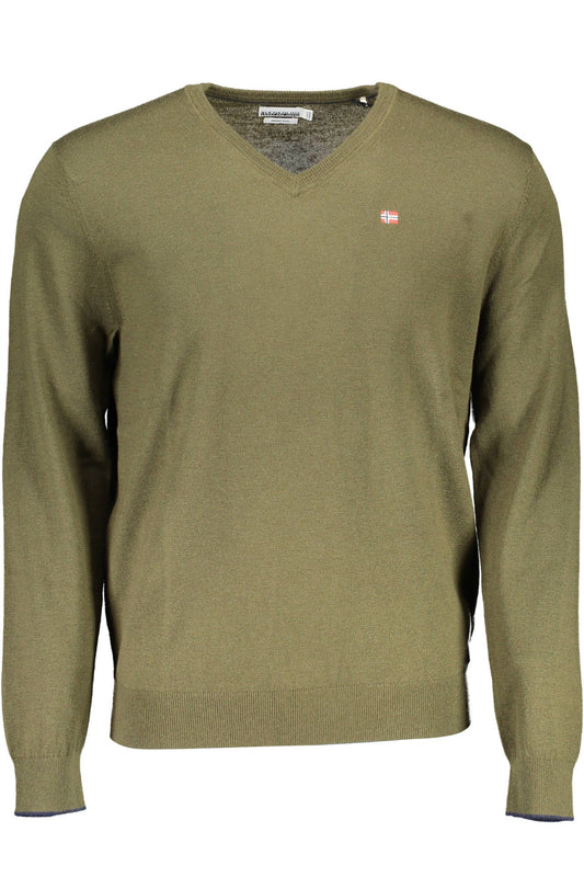 Green Wool Men Sweater