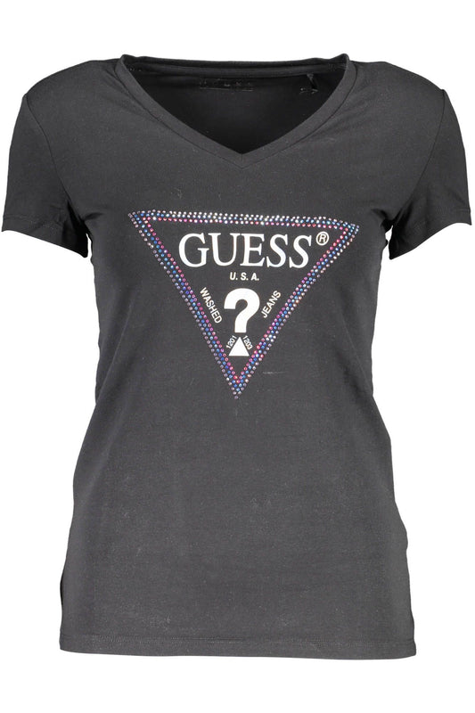 Black Cotton Women T-Shirt