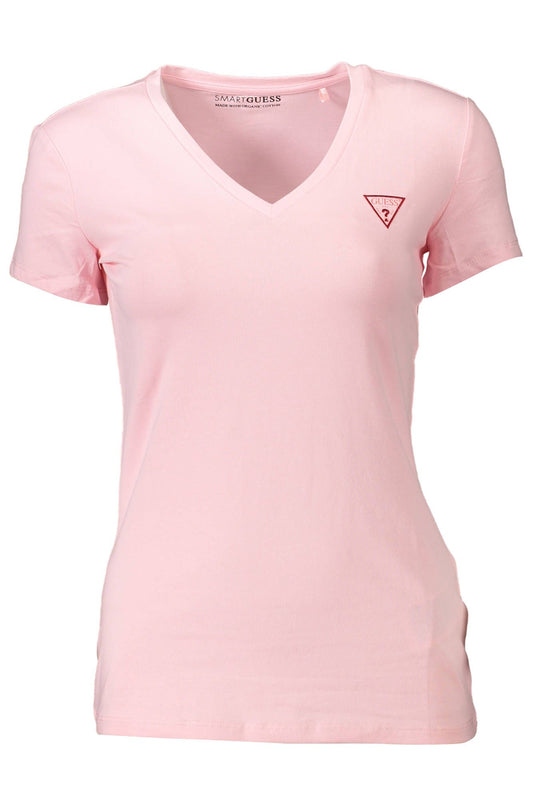 Pink Cotton Women T-Shirt