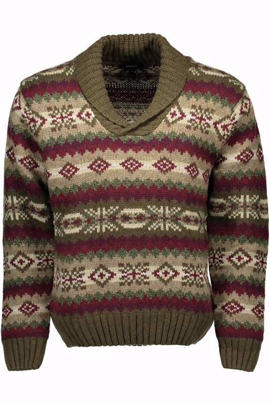 Green Wool Men Sweater
